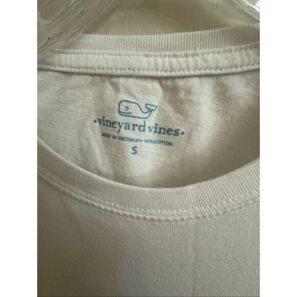 Vineyard Vines Long Sleeve White Pocket Tee Ski Slope Whale Size Small - Picture 4 of 5